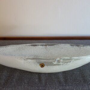 Vtg IWATA Tokyo Japan Clear Bubble Oblong Boat Shape Bowl – 18”